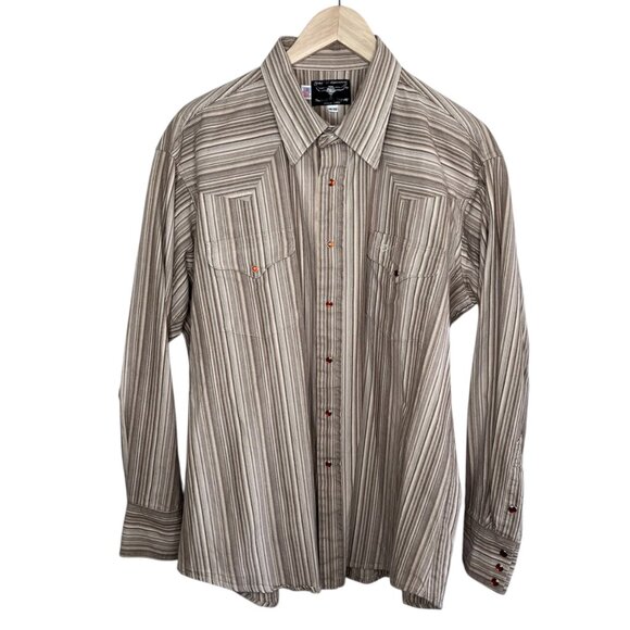 Flying R Ranchwear Mens Western Button Snap Long Sleeve Cotton Shirt 18-36 - Picture 1 of 10